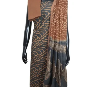 Batik Printed Three Pieces (Free Size) - Yellow